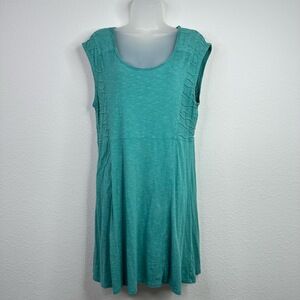 Toad & Co Dress Womens XL Teal Green‎ Ruched Organic Athleisure Hiking Outdoor